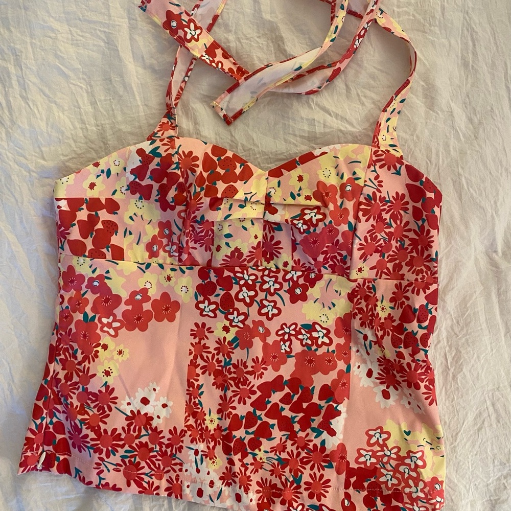 Floral beachy halter top